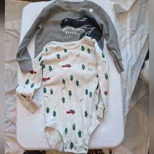 🦖 Set Of 2 Long Sleeve Holiday Shirts 24M